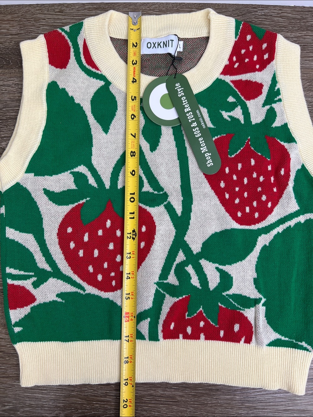 OXKNIT Retro Strawberry Knit Tank & Midi Skirt Set NWT Size Large - Picture 10 of 12